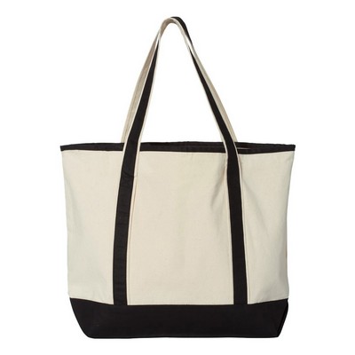 Q-Tees™ Large Canvas Deluxe Tote Bag (Blank)