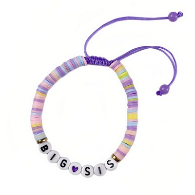Adjustable Polymer Clay Friendship Bracelet with Letters