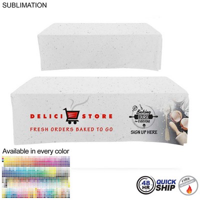 48 Hr Quick Ship - Sublimated Box Style Fitted Tablecloth for 8' Table, 4 sided, Closed back