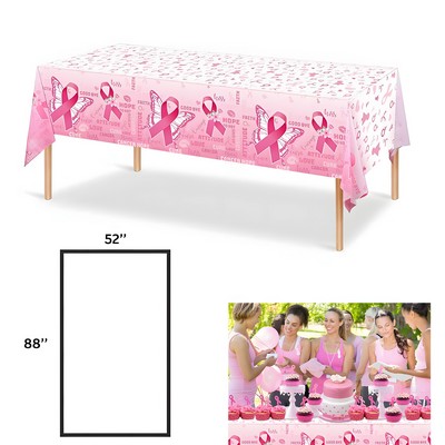 51"x86" Custom PE Water Resistant Pink Ribbon Breast Cancer Awareness Tablecloth Decoration Pack