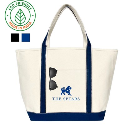 Heavy Duty Riverside 20 oz Canvas Boat Tote Bag | Beach Travel Navy (20x13x7)
