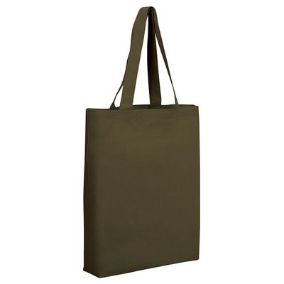 Q-Tees™ Cotton Bottom Gusset Economical Natural Tote (Blank)